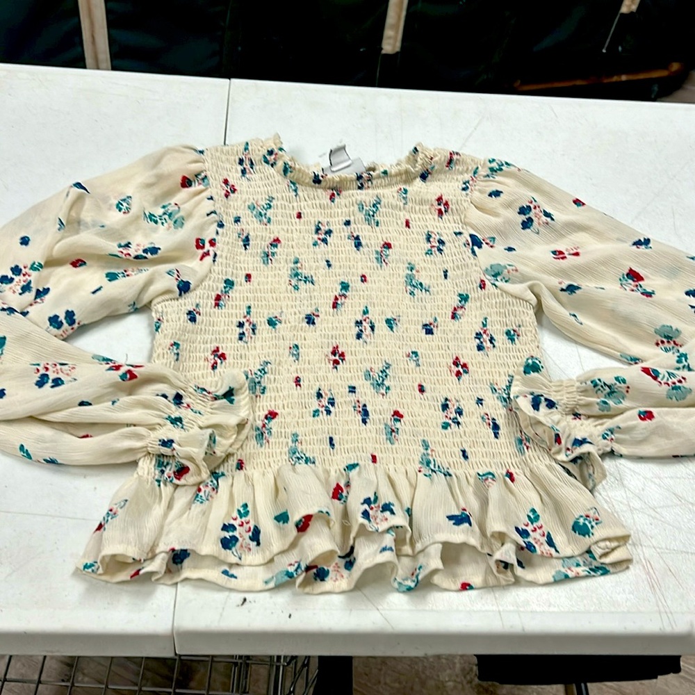 Girls floral dress shirt 10/12